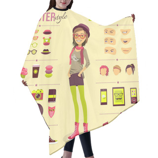 Personality  Hipster Girl Set Hair Cutting Cape