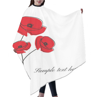 Personality  Red Poppy Flower. Hair Cutting Cape
