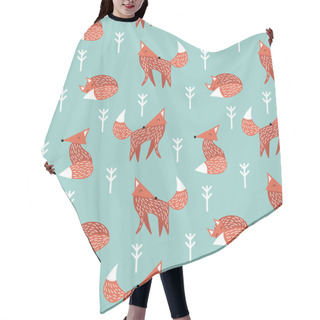 Personality  Pattern With Foxes In Scandinavian Style Hair Cutting Cape