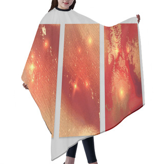 Personality  Marble Set Of Gold And Warm Red Backgrounds With Texture Hair Cutting Cape