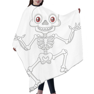 Personality  Halloween Skeleton Jumping With Dance On Isolated Background Hair Cutting Cape