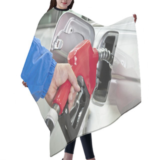 Personality  Hand Pumping Gas With Red Fuel Pump Hair Cutting Cape
