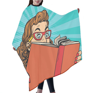 Personality  Young Lady Reading A Book Hair Cutting Cape