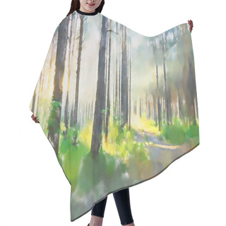 Personality  Watercolor Colorful Illustration Hair Cutting Cape