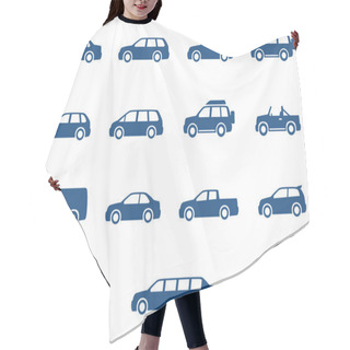 Personality  Cars Icons Set Hair Cutting Cape