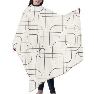 Personality  Abstract Geometric Line And Square Seamless Pattern. Vector Hair Cutting Cape