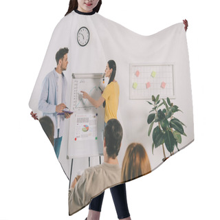 Personality  Group Of Business People Having Business Training In Office Hair Cutting Cape
