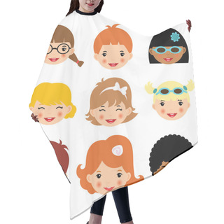 Personality  Cute Kids Faces Set Hair Cutting Cape