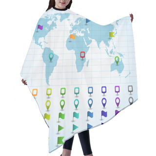 Personality  Pointers On World Map Hair Cutting Cape