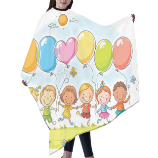 Personality  Kids With Balloons Hair Cutting Cape