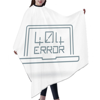 Personality  404 Page Not Found Error Icon With Laptop Hair Cutting Cape