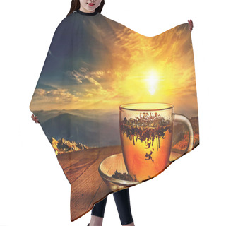Personality  Cup Of Tea At Sunset  Hair Cutting Cape