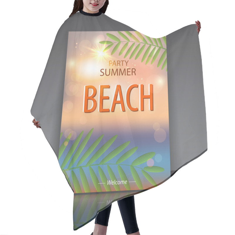 Personality  summer,beach  vector illustration   hair cutting cape