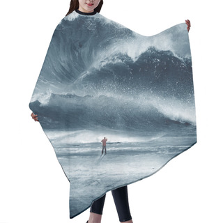 Personality  Huge Tidal Wave With Man Hair Cutting Cape