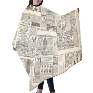 Personality  Newspaper Pages With Antique Advertising. Woman's Fashion Magazi Hair Cutting Cape