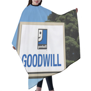 Personality  Goodwill Store Exterior Sign Hair Cutting Cape