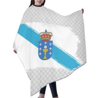 Personality  Flag Of Galicia Brush Strokes. Flag Autonomous Community Galicia Of Spain On Transparent Background For Your Web Site Design, Logo, App, UI. Kingdom Of Spain. Stock Vector.  EPS10 Hair Cutting Cape