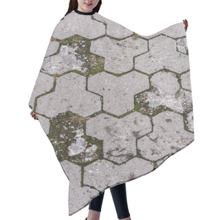 Personality  Full Frame Image Of Paving Stone Path Background Hair Cutting Cape