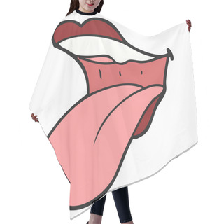Personality  Cartoon Mouth Sticking Out Tongue Hair Cutting Cape