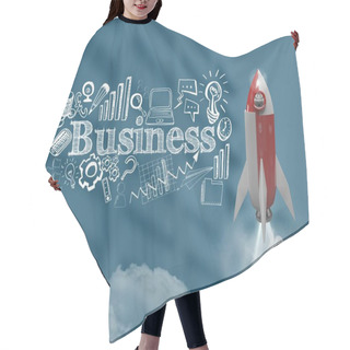 Personality  3D Rocket Flying Hair Cutting Cape