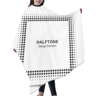 Personality  Black Abstract Halftone Square Frame Background Hair Cutting Cape