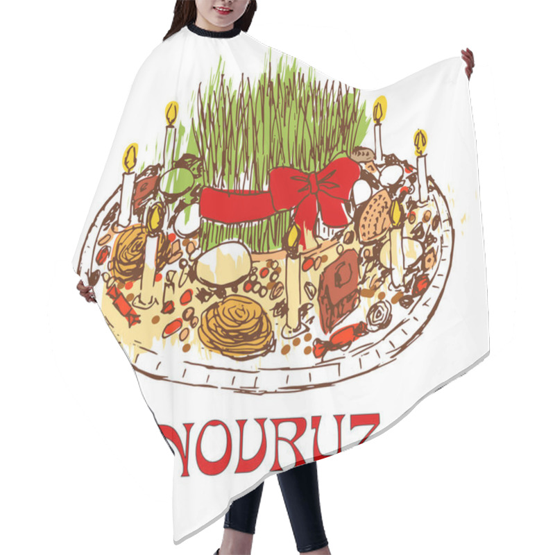 Personality  Novruz Tray With Sweets And Candles.  Hair Cutting Cape