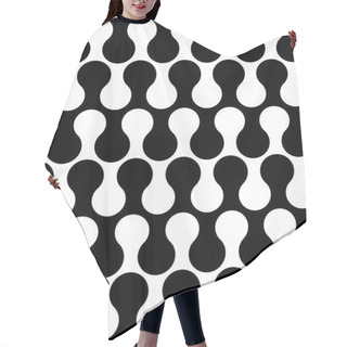 Personality  Black And White Geometric Seamless Pattern, Abstract Background. Hair Cutting Cape