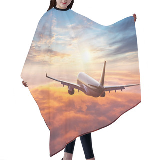 Personality  Passengers Commercial Airplane Flying Above Clouds Hair Cutting Cape