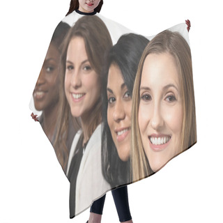 Personality  Diverse Group Of Businesswomen Hair Cutting Cape