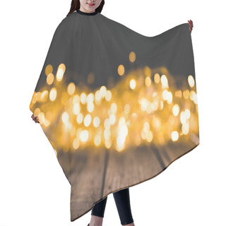 Personality  Christmas Bokeh Lights On Wooden Surface Hair Cutting Cape