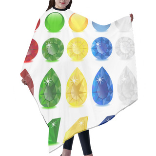 Personality  Set Of Precious Color Stones Hair Cutting Cape