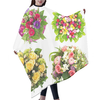 Personality  Colorful Flowers Bouquet Hair Cutting Cape