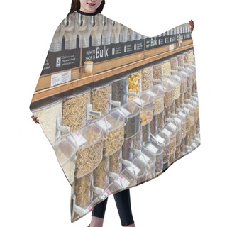 Personality  Bulk Food Dispensers Of Healthy Nuts, Grains, Pasta, Spices And Much More.                   Hair Cutting Cape
