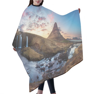 Personality  Scenic Image Of Iceland. Great View On Famouse Mount Kirkjufell With Kirkjufell Waterfall During Sunset. Wonderful Nature Landscape. Popular Travel Destinations. Picture Of Wild Area. Hair Cutting Cape