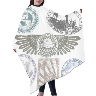 Personality  Set Of American Stamps Hair Cutting Cape