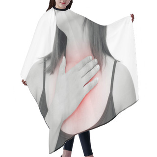 Personality  Woman Suffering From Acid Reflux Or Heartburn Hair Cutting Cape
