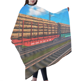 Personality  Freight Train With Lumber Hair Cutting Cape