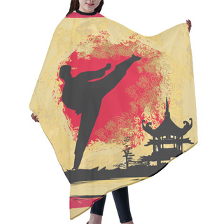 Personality  Karate Grunge Background Hair Cutting Cape