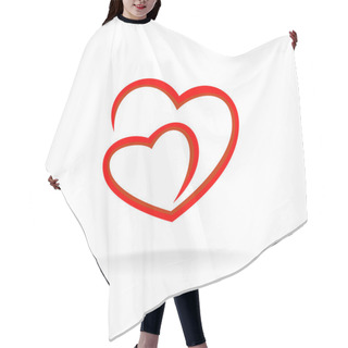 Personality  Two Hearts Logo Hair Cutting Cape