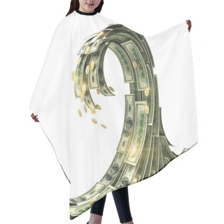 Personality  Dollars Wave Isolated On White Hair Cutting Cape