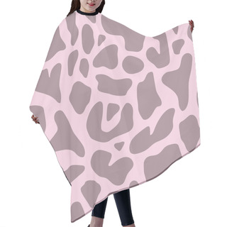 Personality  Leopard Print Animal Design. Pink Colors. Hand Drawn Seamless Pattern For Package Design, Bed Linen, Jacket, Fabric And Fashion. Hair Cutting Cape