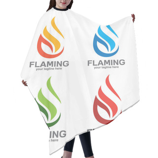 Personality  Flame Logo Template. Oil And Gas Logo Vector. Fire Vector Design. Hair Cutting Cape