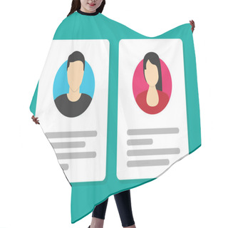 Personality  Vector Identification Card Icon. Personal Info Data Icon Flat Hair Cutting Cape