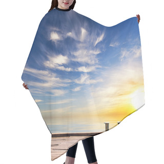 Personality  Wooden Sea Landing Stage Hair Cutting Cape