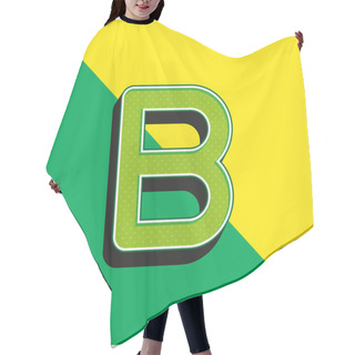 Personality  Beta Green And Yellow Modern 3d Vector Icon Logo Hair Cutting Cape