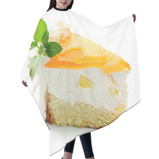 Personality  Piece Of Pineapple Cake Cream And Mint Leaves Isolated Hair Cutting Cape