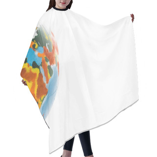 Personality  Multicolored Globe On White With Copy Space Hair Cutting Cape