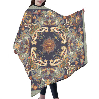 Personality  Design For Square Pocket, Shawl, Textile. Paisley Floral Pattern Hair Cutting Cape