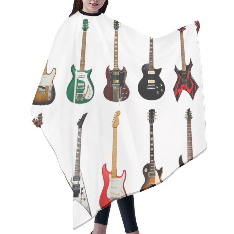 Personality  Collection Of Electric Guitars Hair Cutting Cape