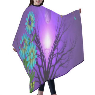 Personality  Wildflowers. 3D Rendering Hair Cutting Cape